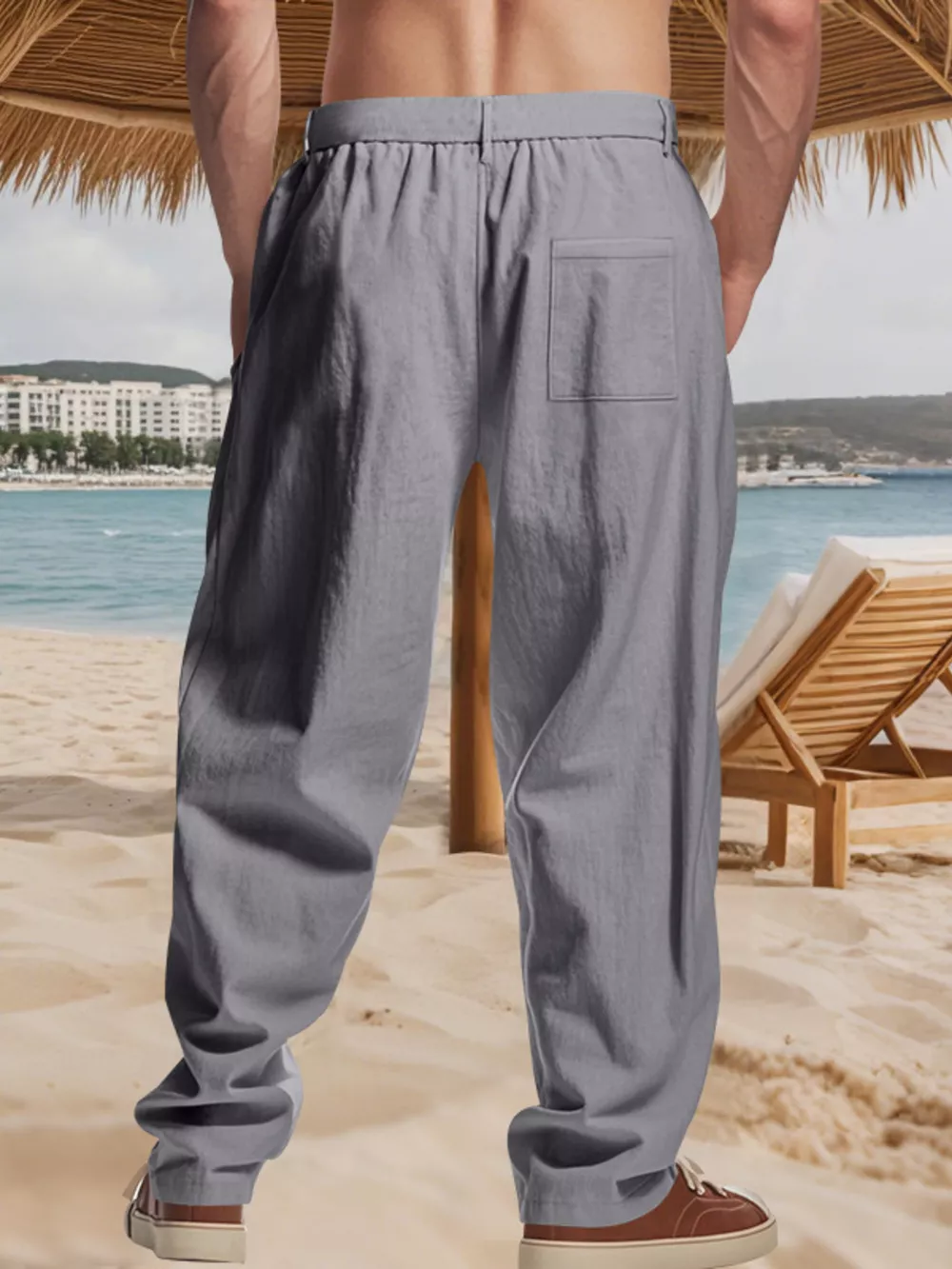 Men's Full Size Relaxed Fit Pleated Pants Plus Size, image 9