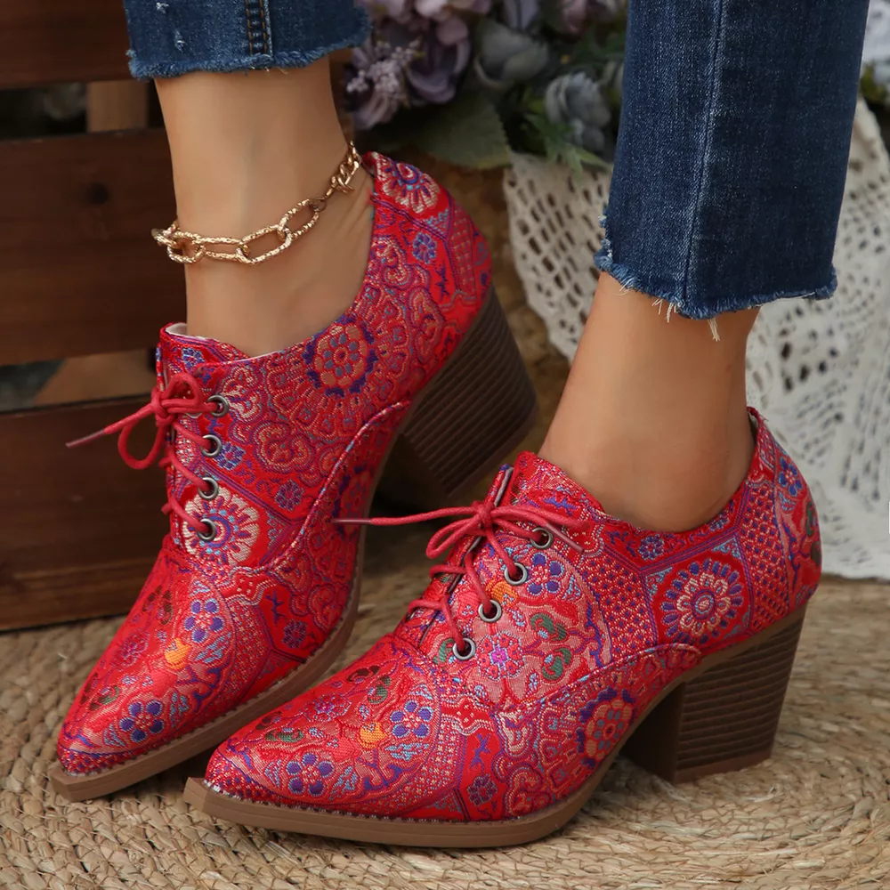 Point Toe Block Heels Ankle Boots, image 12
