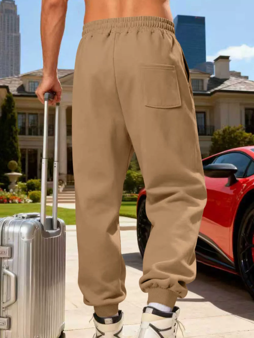 Men's Full Size Casual Striped Cargo Joggers Plus Size, image 15