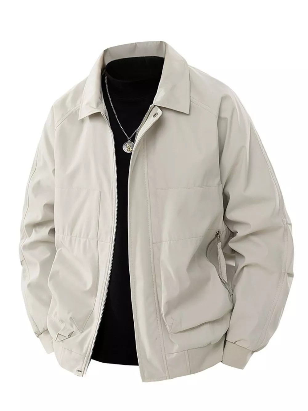 Men's Plus Size Zip Up Long Sleeve Jacket