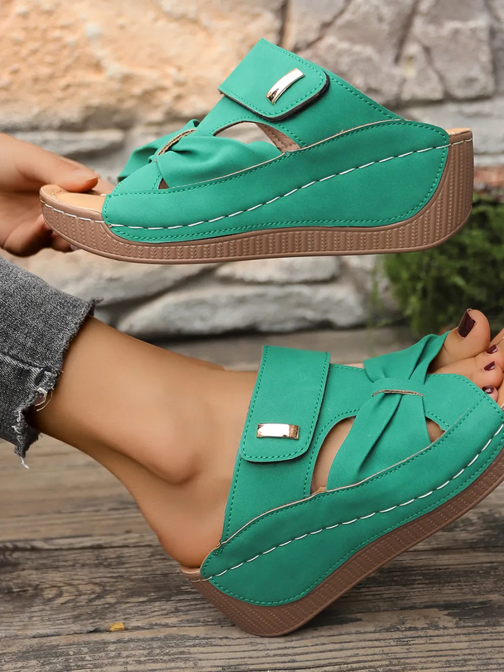 Open Toe Wedge Sandals, image 4