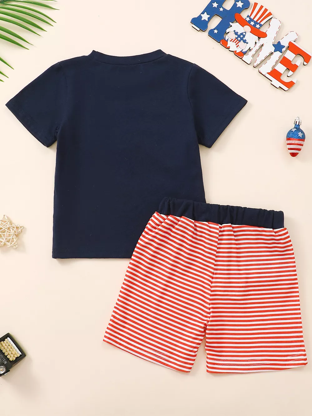 Children's Patriotic American Flag T-shirt and Shorts Set, image 3