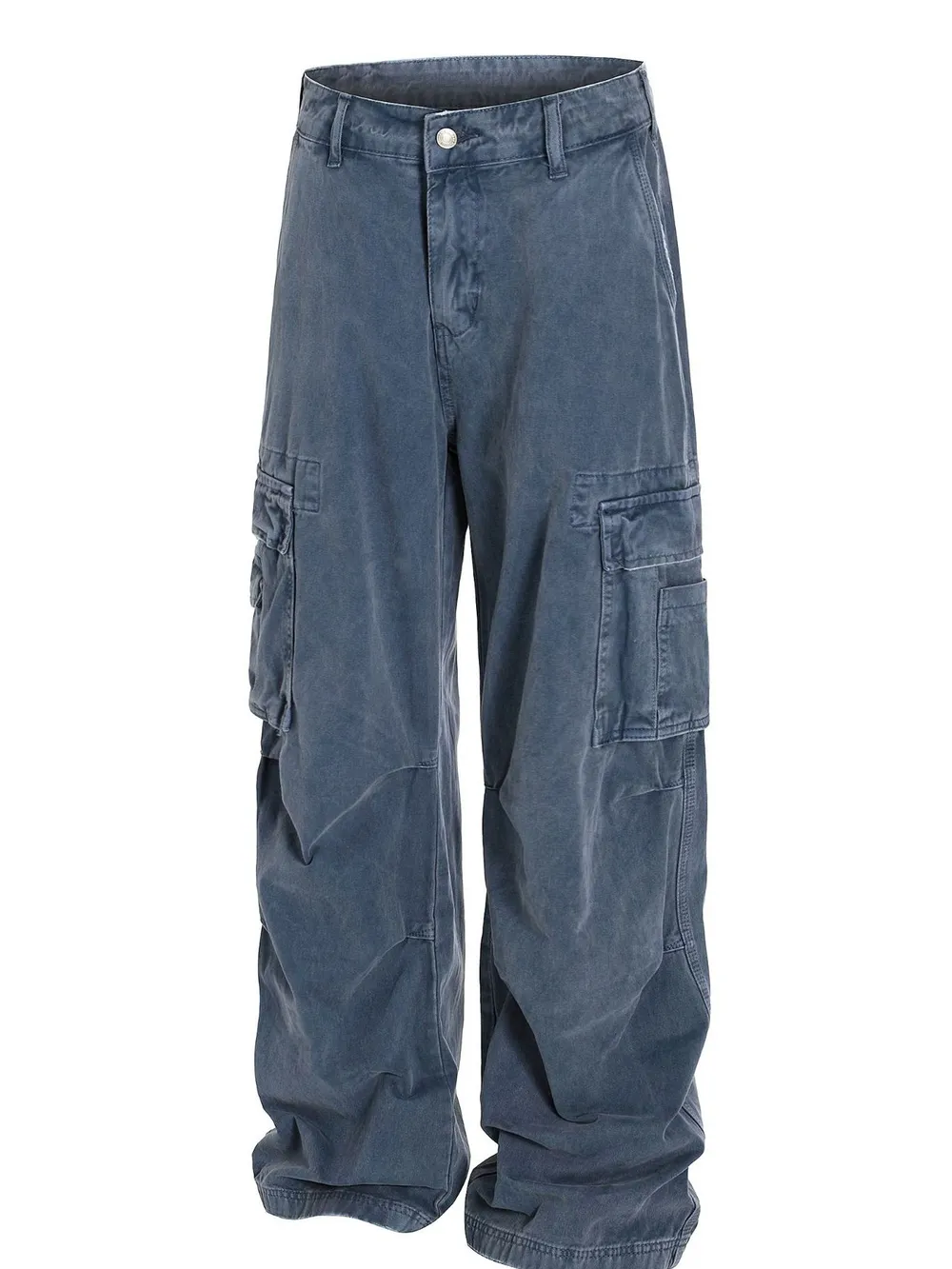 Men's Wide-Leg Cargo Jeans with Side Pockets, image 2