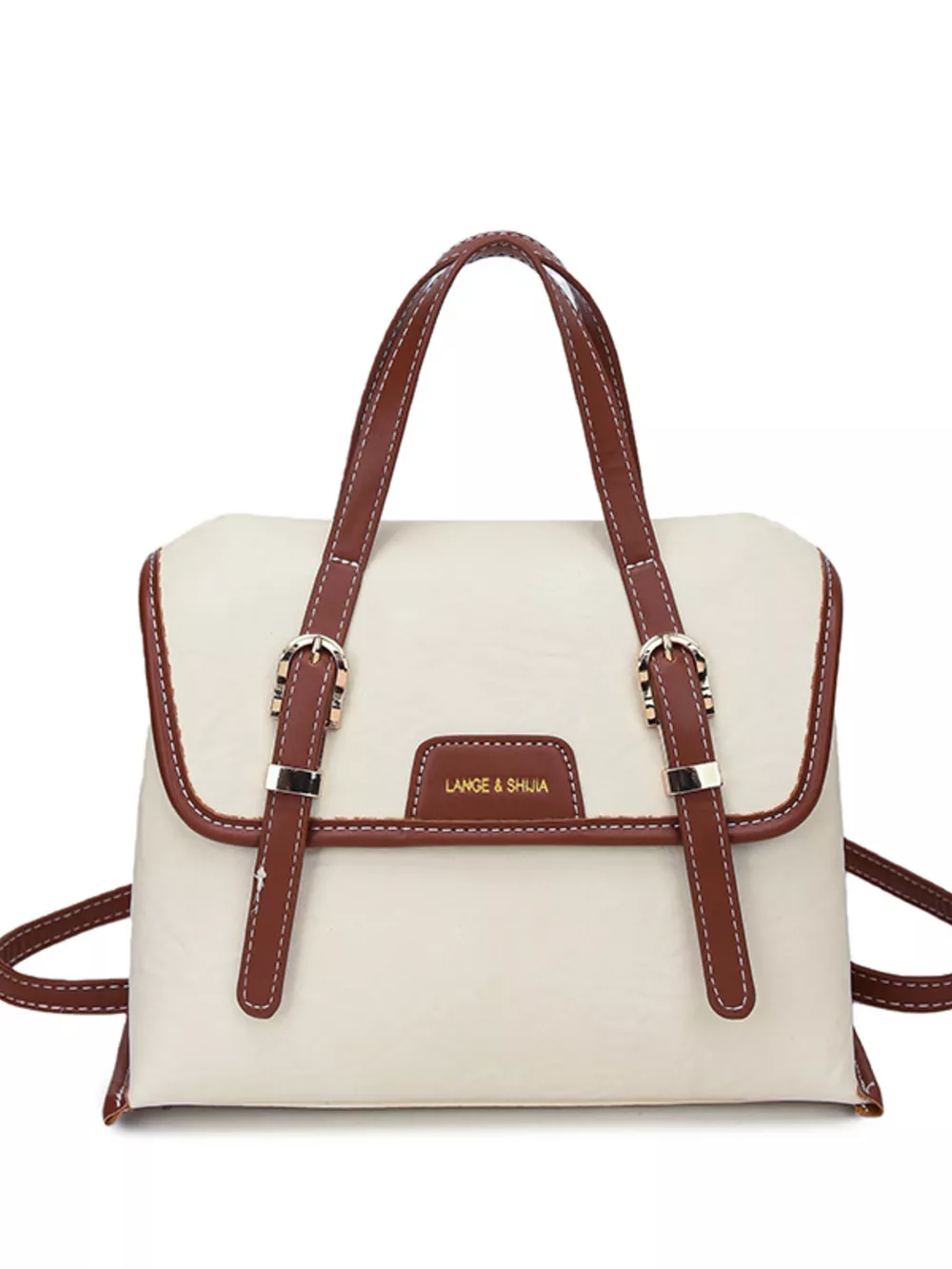 Leather Flap Backpack Bag, image 3