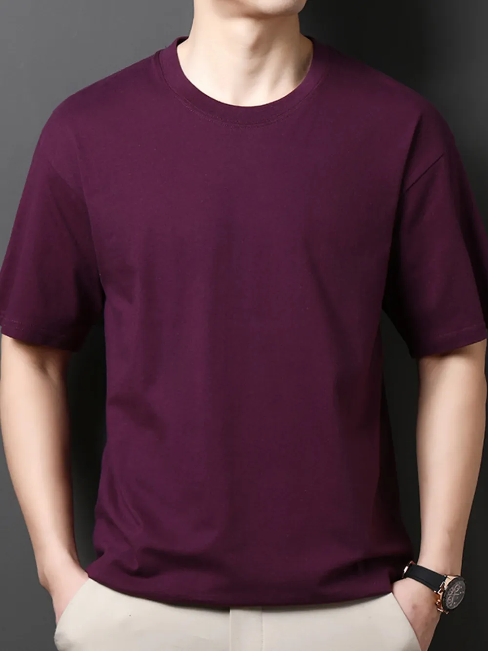Men's Full Size Round Neck Half Sleeve T-Shirt Plus Size, image 7