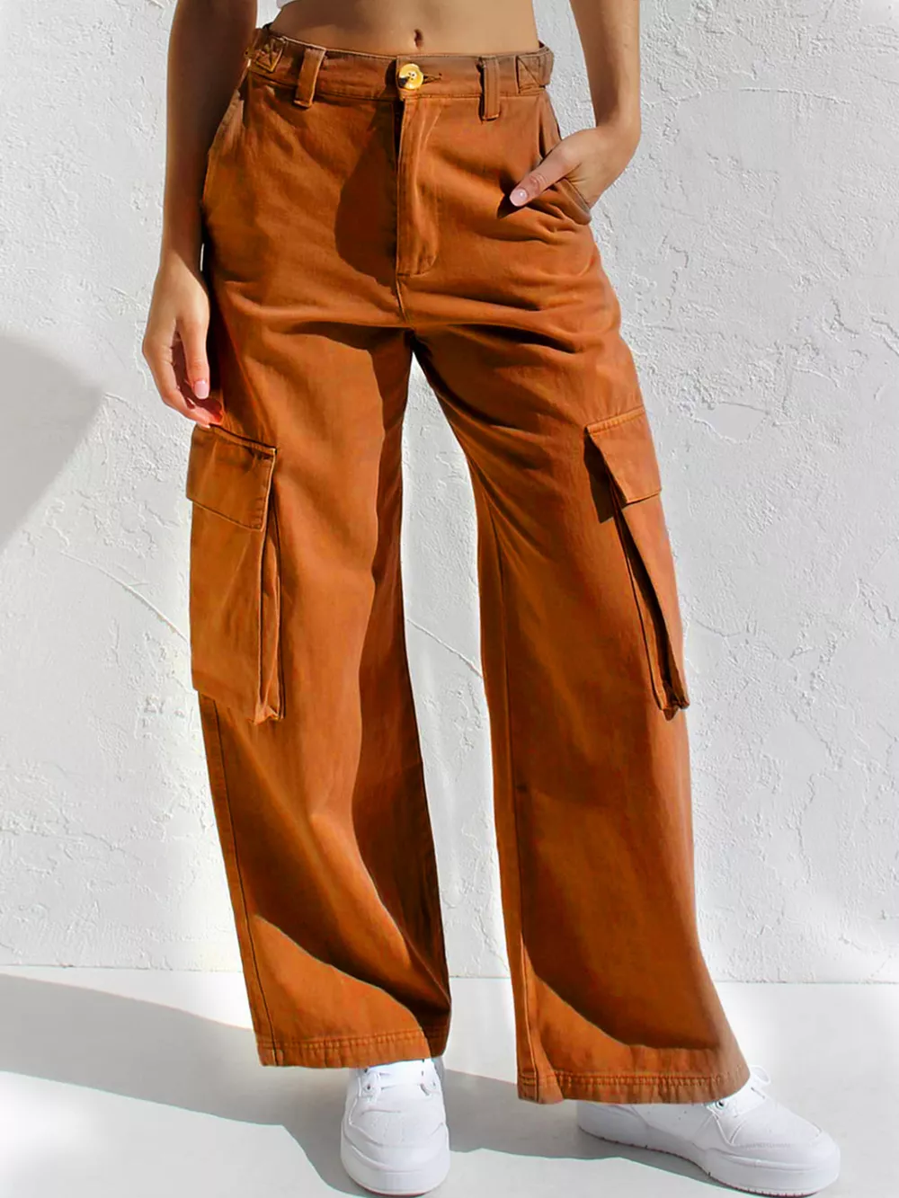 High-Waisted Wide Leg Cargo Jeans, image 13