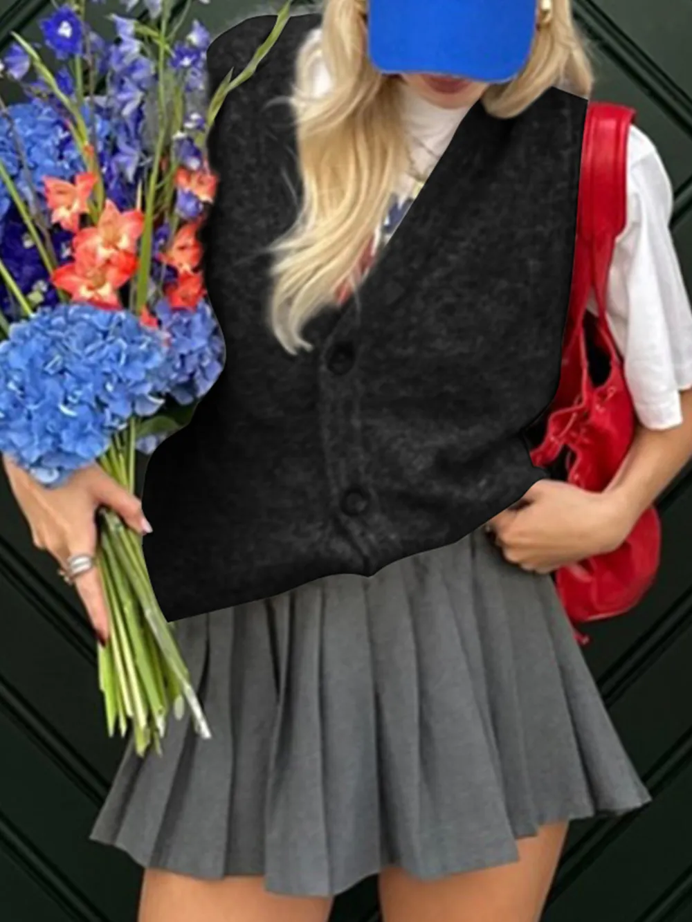 Button-Front Sweater Vest, image 10
