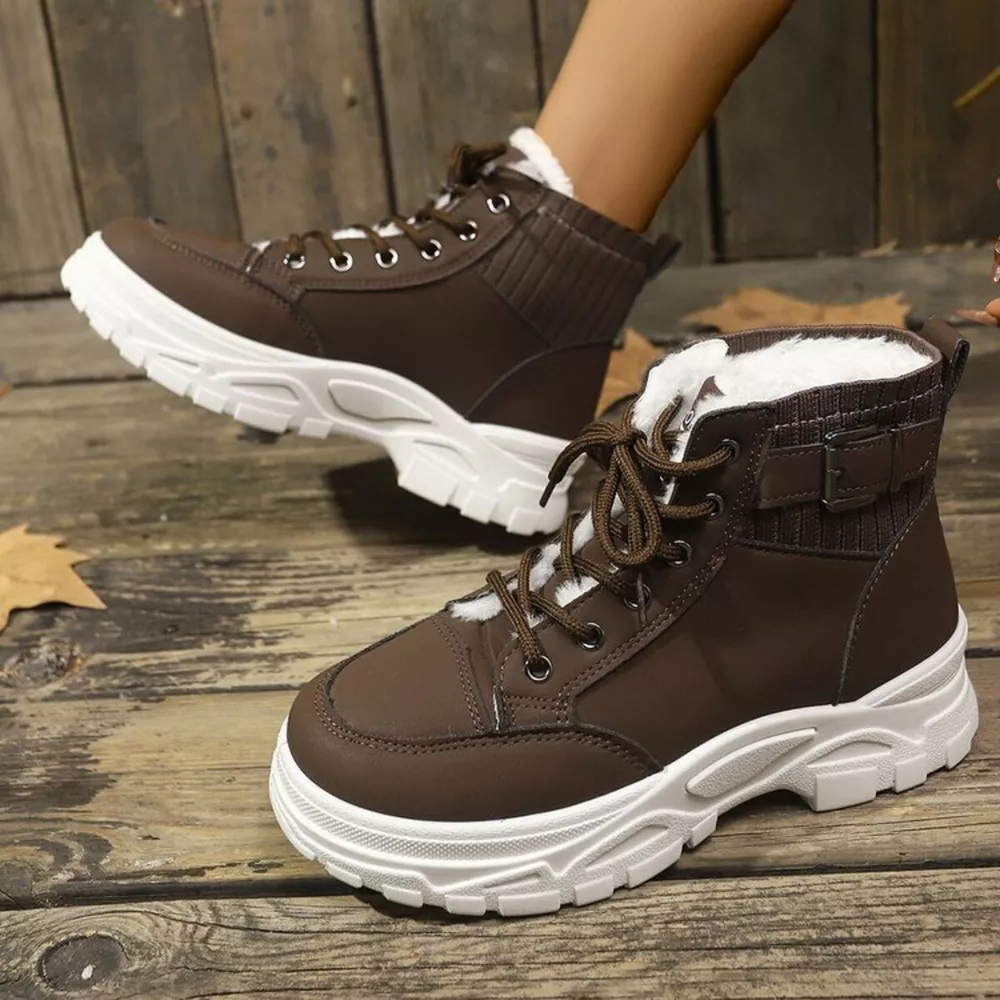 Plush Lining Lace Up Boots, image 7