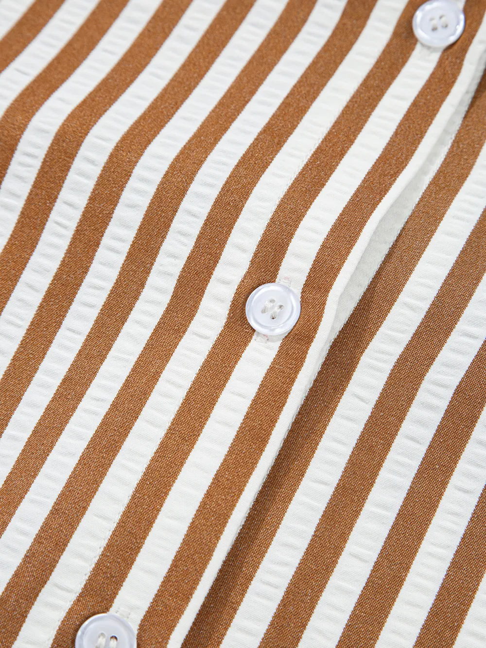 Stripe Ruffled Hem Collared Long Sleeve Shirt Mini Dress, image 8