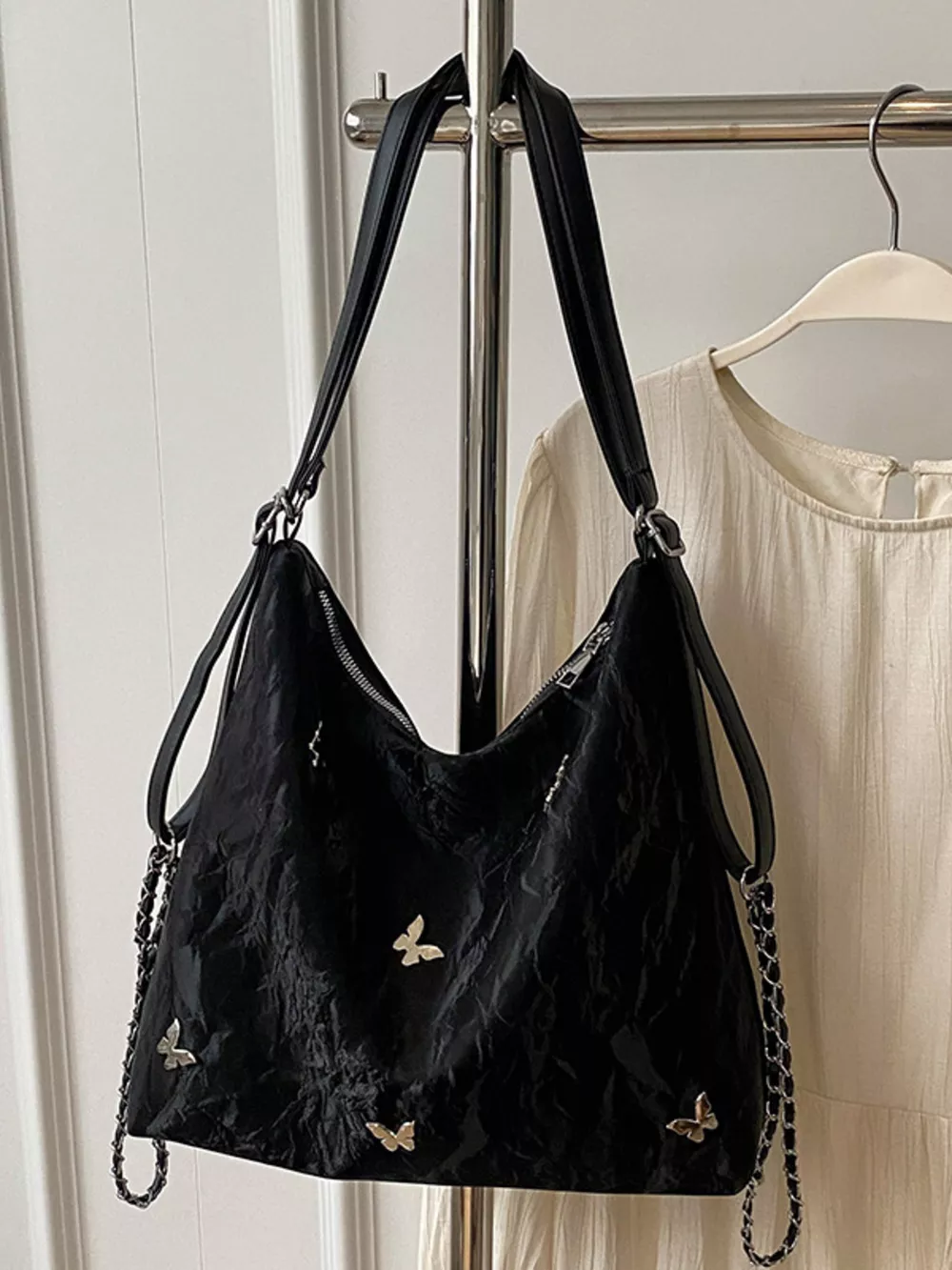 Butterfly Decor Cloud Charm Shoulder Bag, image 4