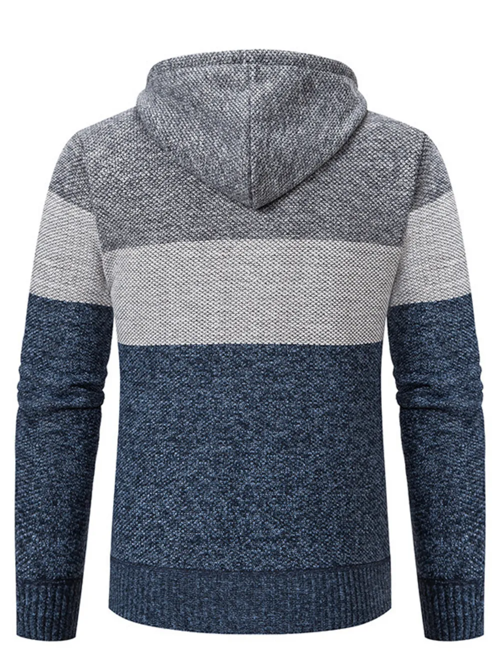 Men's Plus Size Color Block Hooded Zip-Up Cardigan, image 3