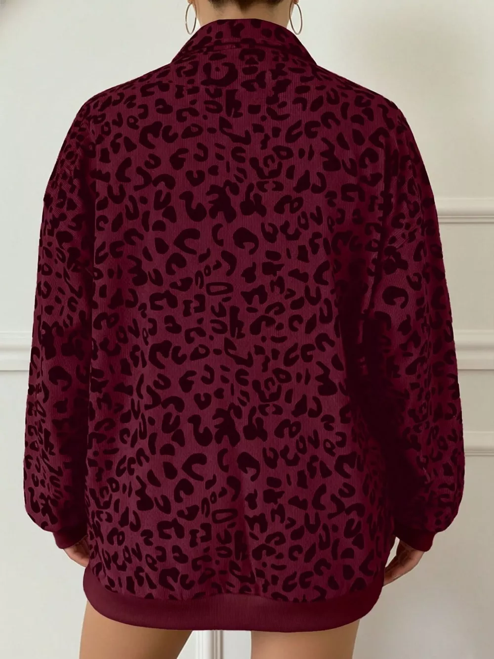 Leopard Print Quarter-Zip Sweatshirt, image 13
