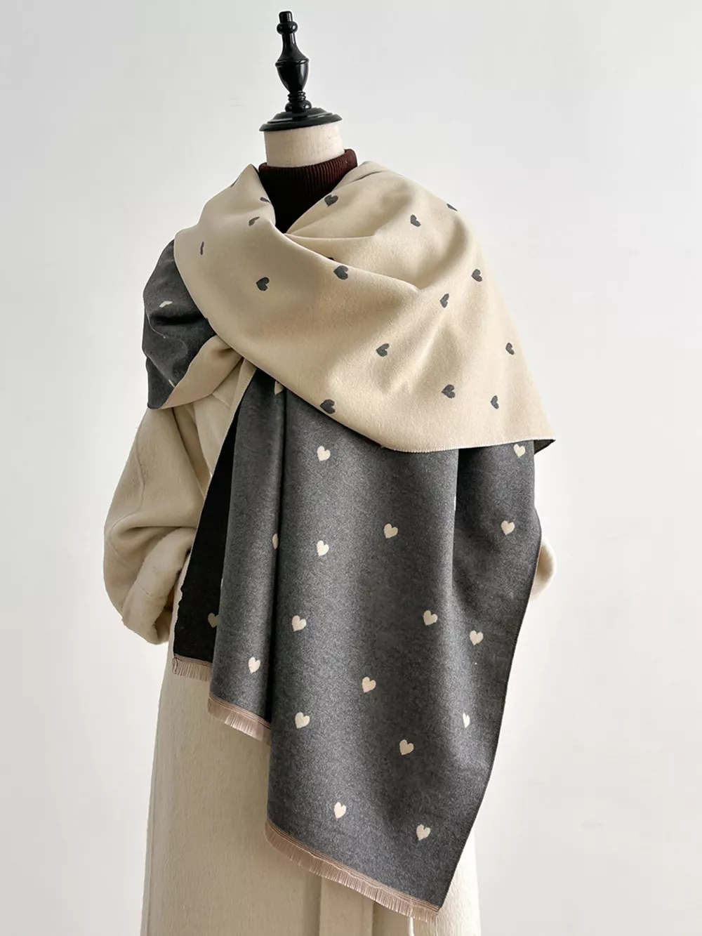 Heart Raw Hem Scarf, image 10