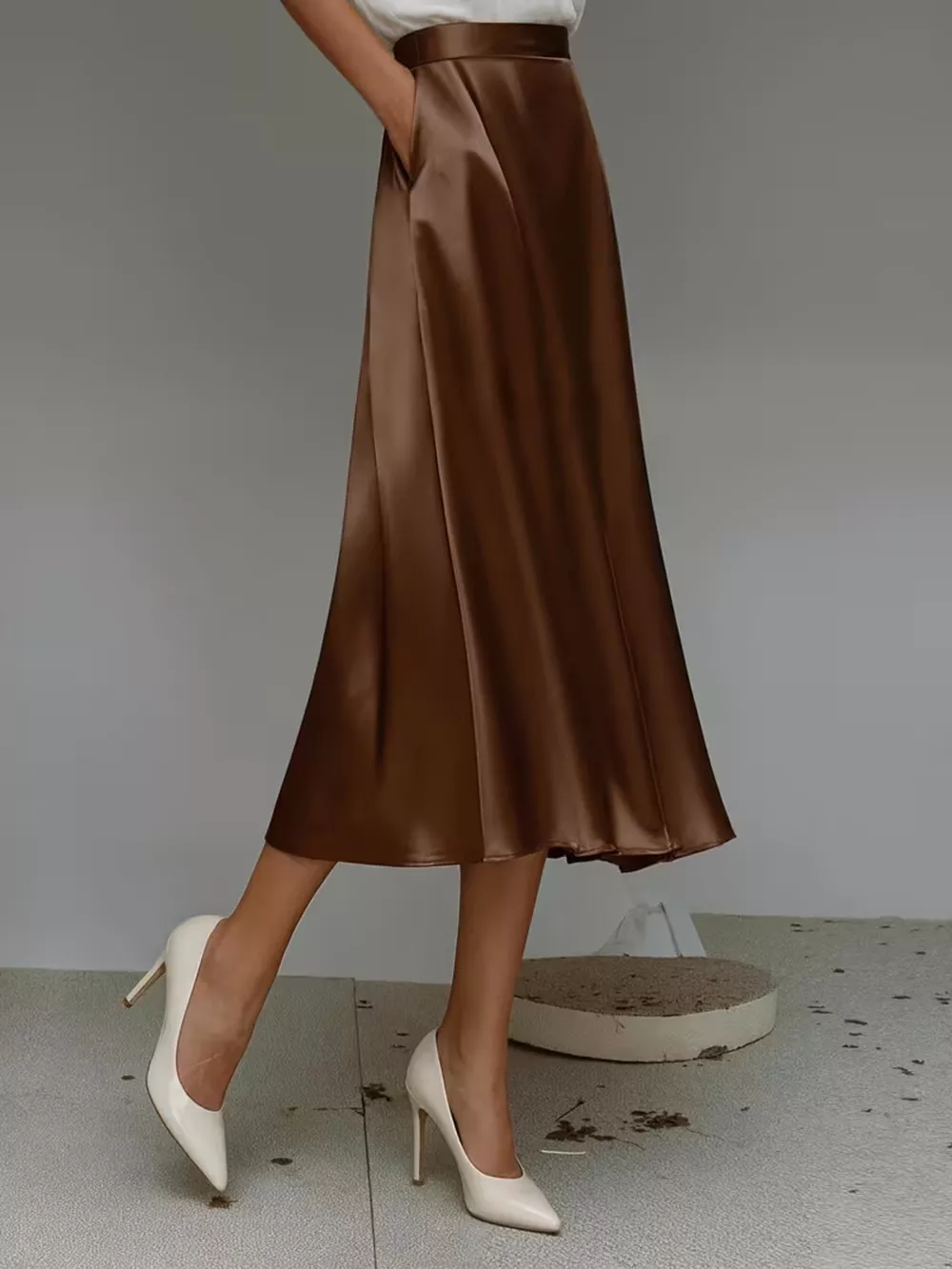 Satin Midi Skirt, image 18