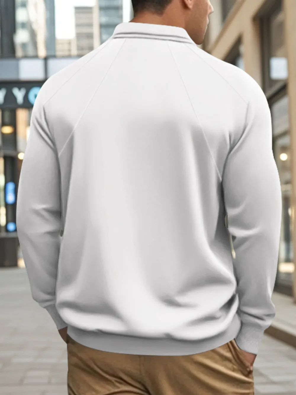Men's Full Size Classic Collar Long Sleeve Polo Plus Size, image 3