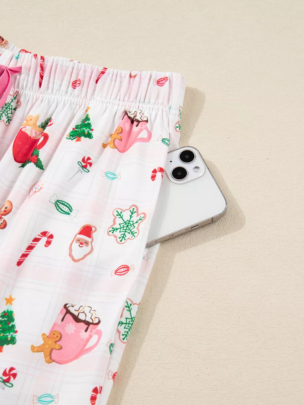 Christmas Spirit Cute Holiday Print Short Sleeve Shirt and Pants 2pcs Pajama Set, image 6
