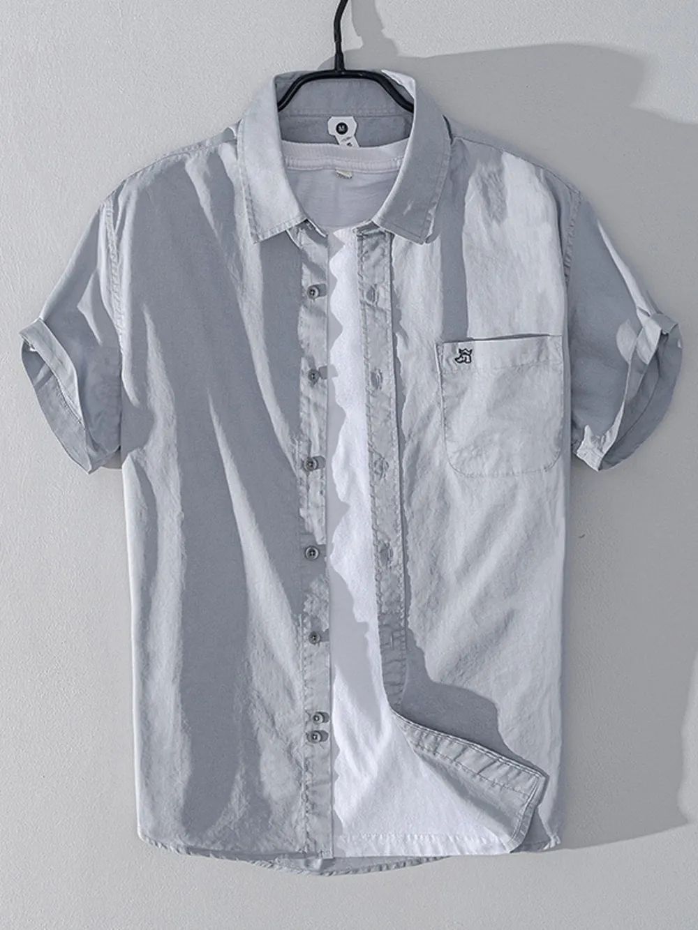 Men's Plus Size Button Up Short Sleeve Shirt, image 2