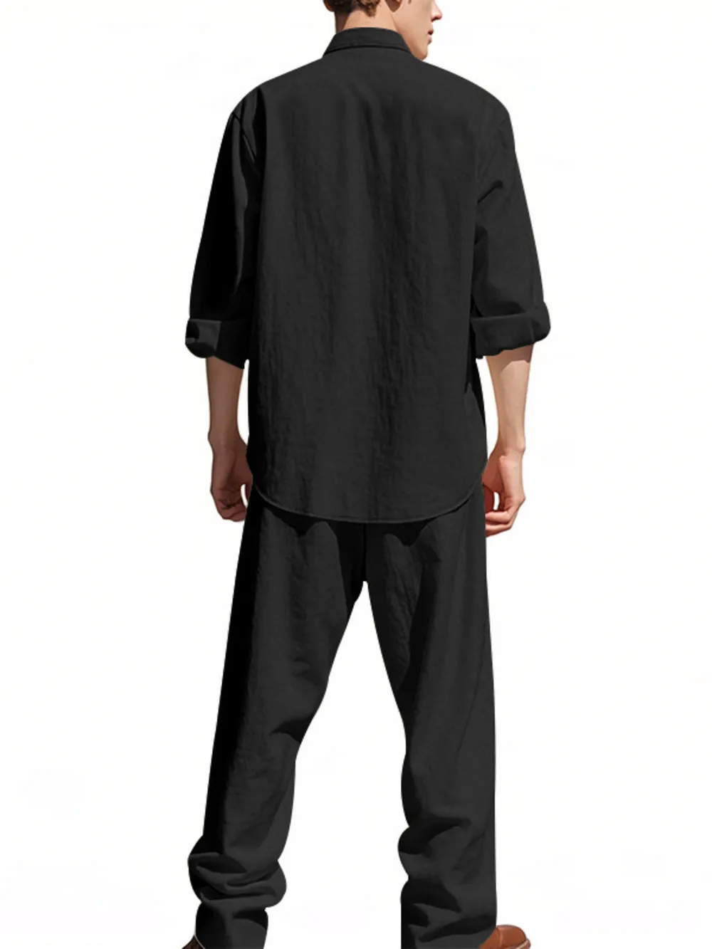 Men's Full Size Button Up Shirt and Pants Set Plus Size, image 5