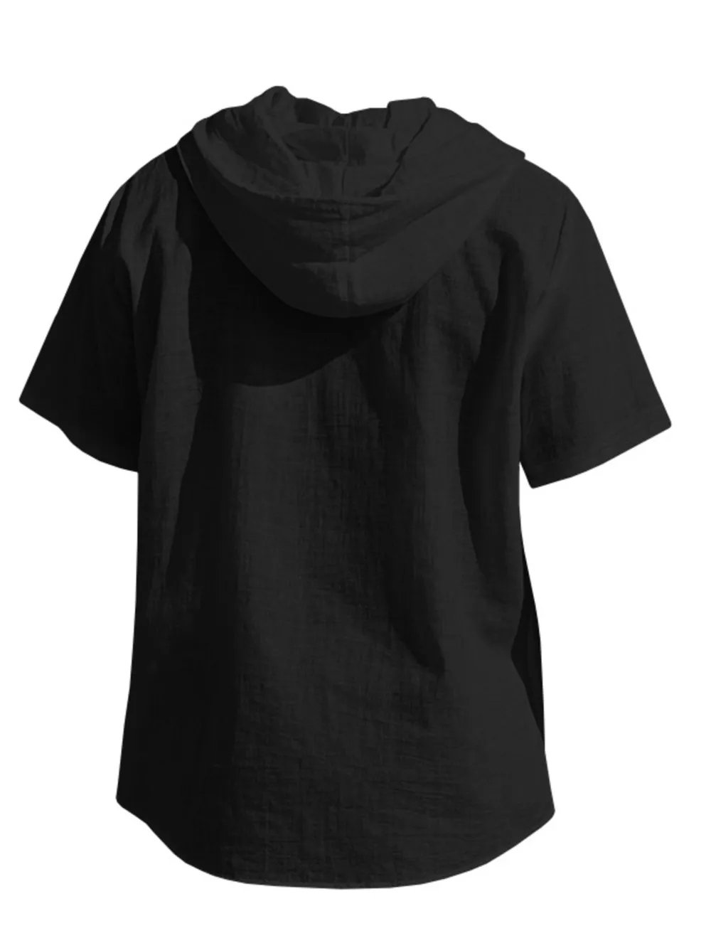 Men's Full Size Casual Hooded Short Sleeve Shirt Plus Size, image 4