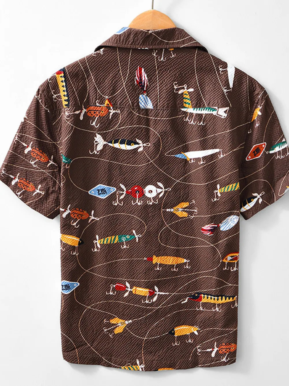 Men's Printed Button Up Short Sleeve Shirt, image 2