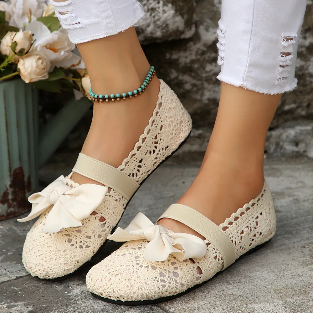 Bow Round Toe Flat Slip-Ons, image 8