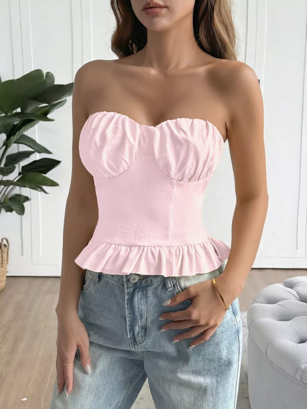 Ruffled Hem Tube Top, image 6