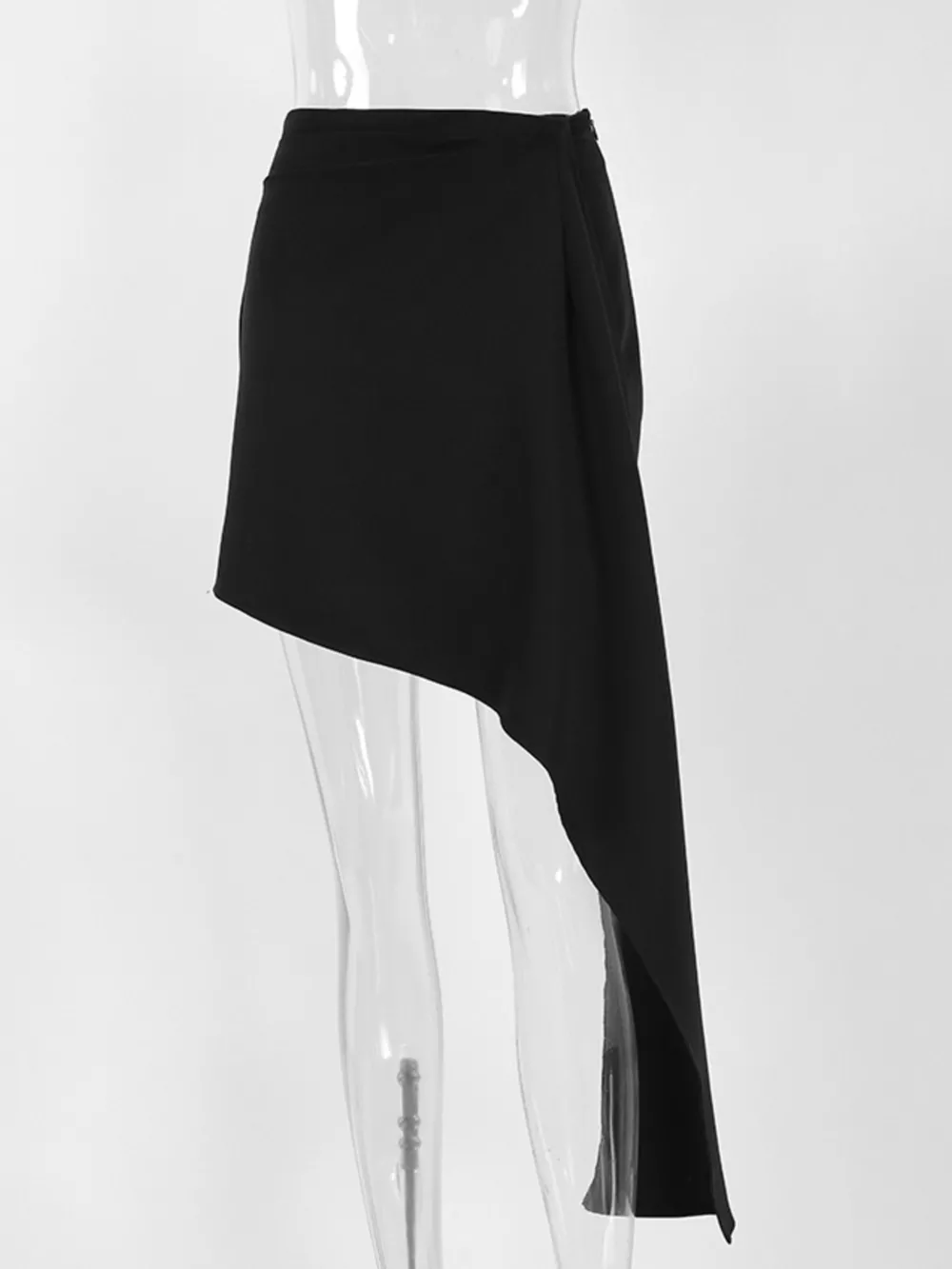 Asymmetric High-Waisted Draped Mini Skirt, image 7