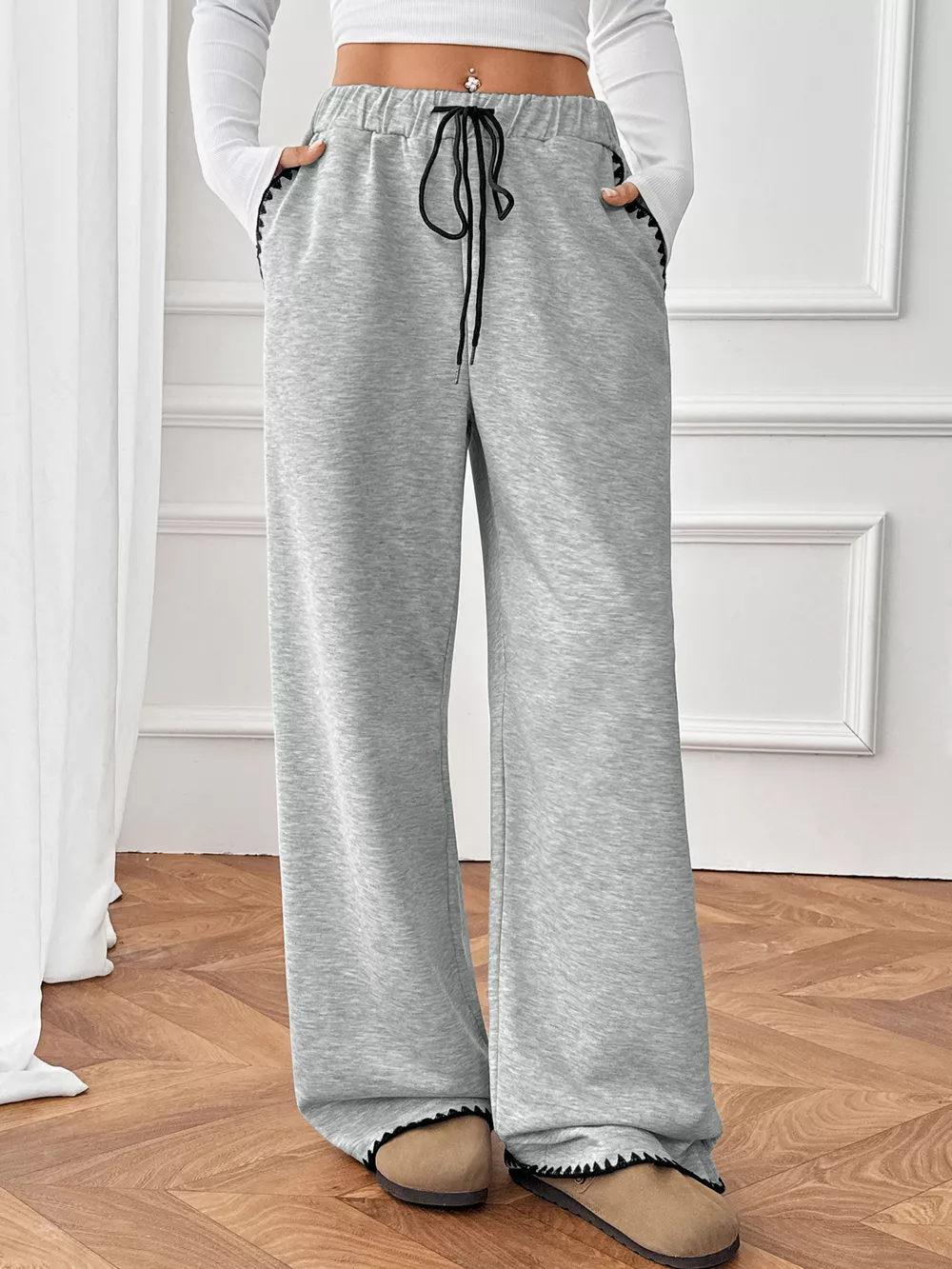 Wide-Leg Drawstring Pants, image 4