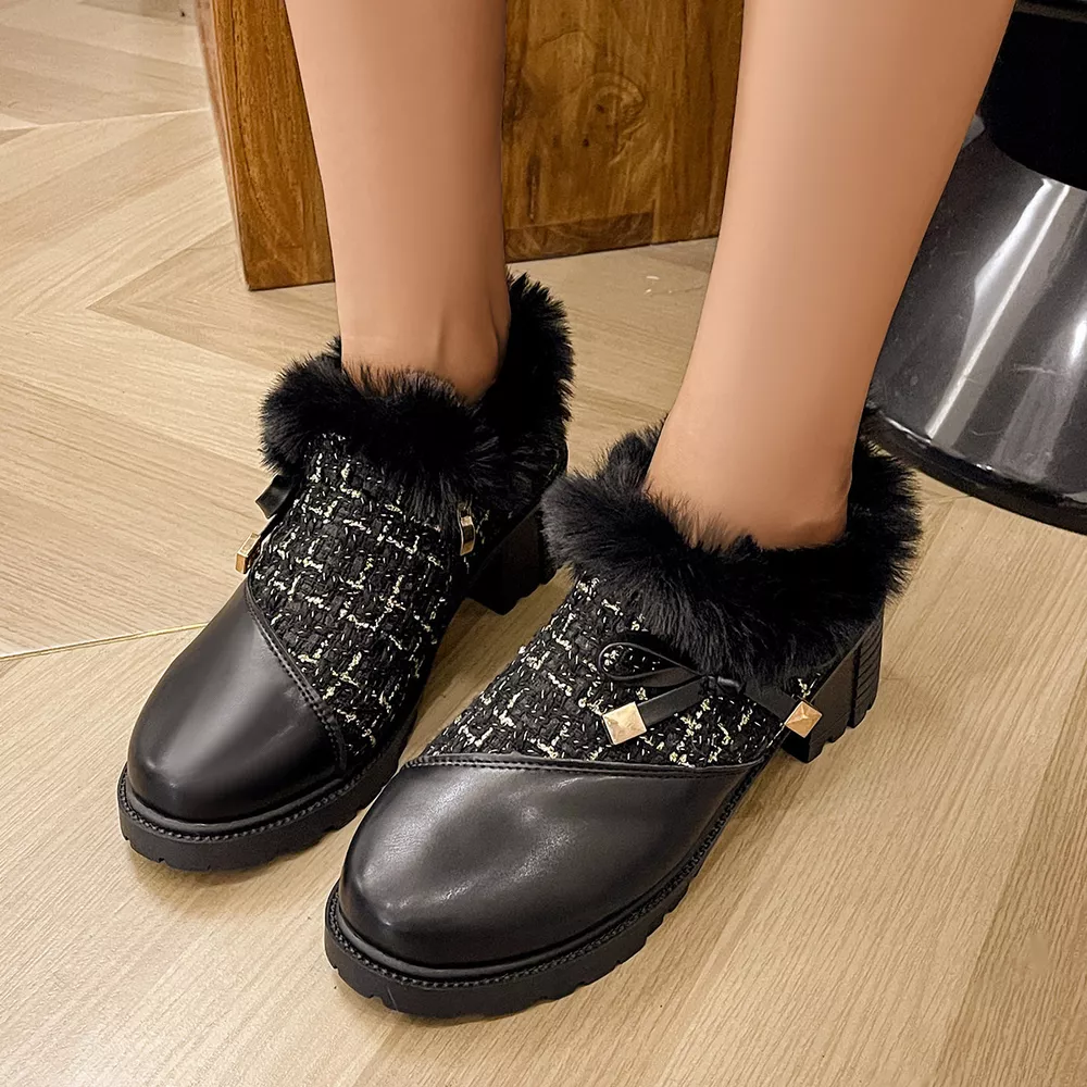 Round Toe Block Heels Boots, image 7