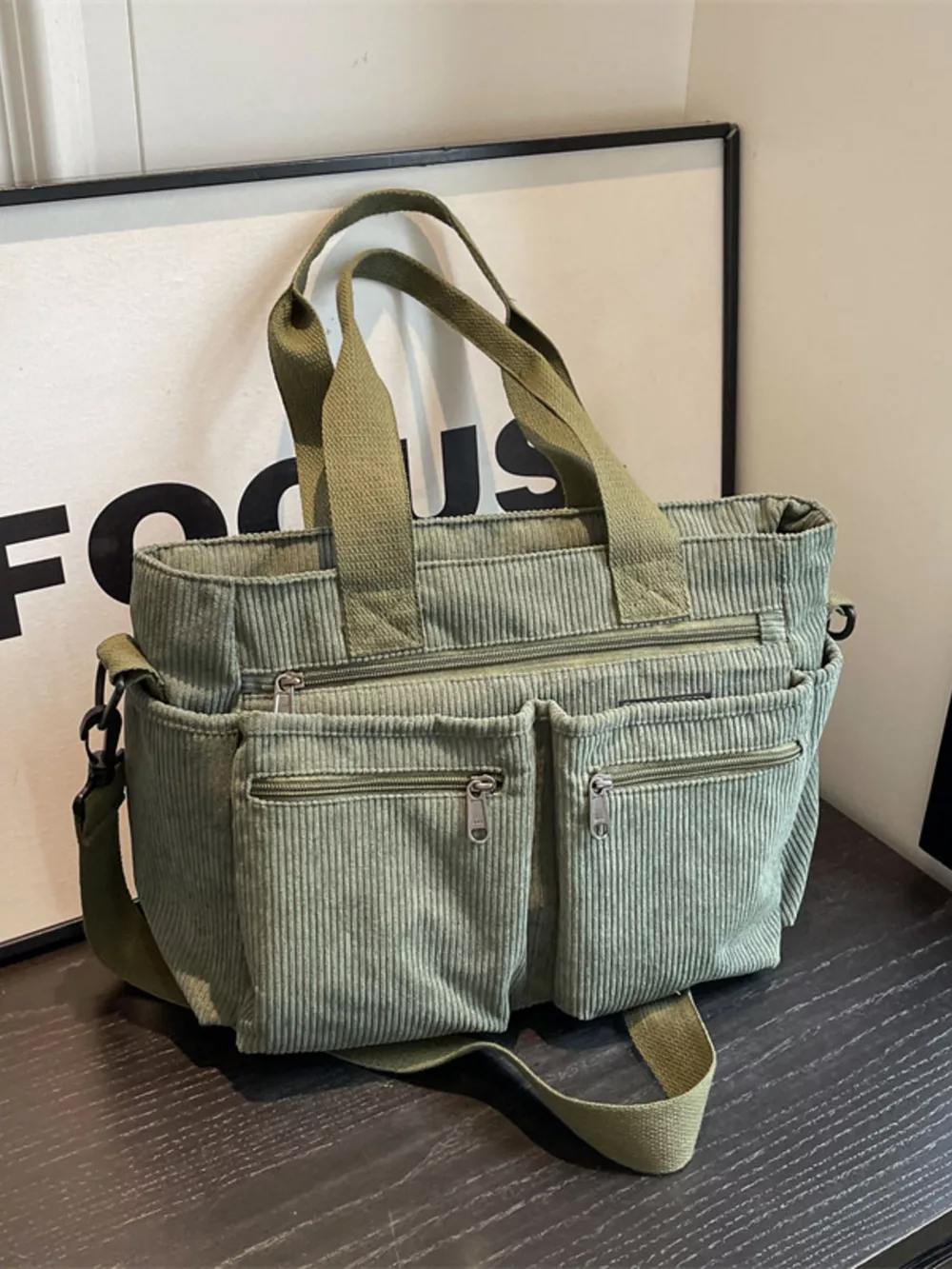 Corduroy Multi-Pocket Crossbody Bag, image 9