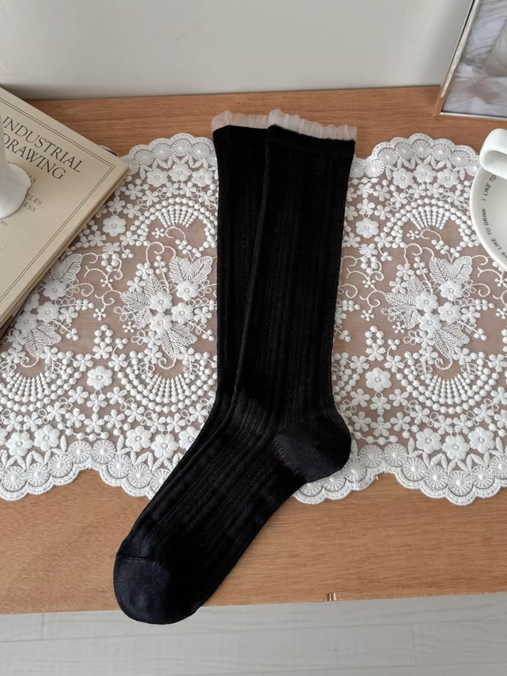 Sheer Mid-Calf Socks, image 5