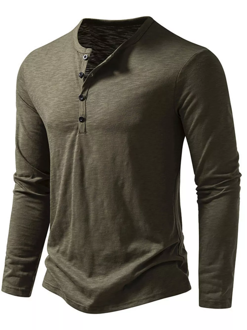 Men's Long Sleeve Henley T-Shirt, image 10
