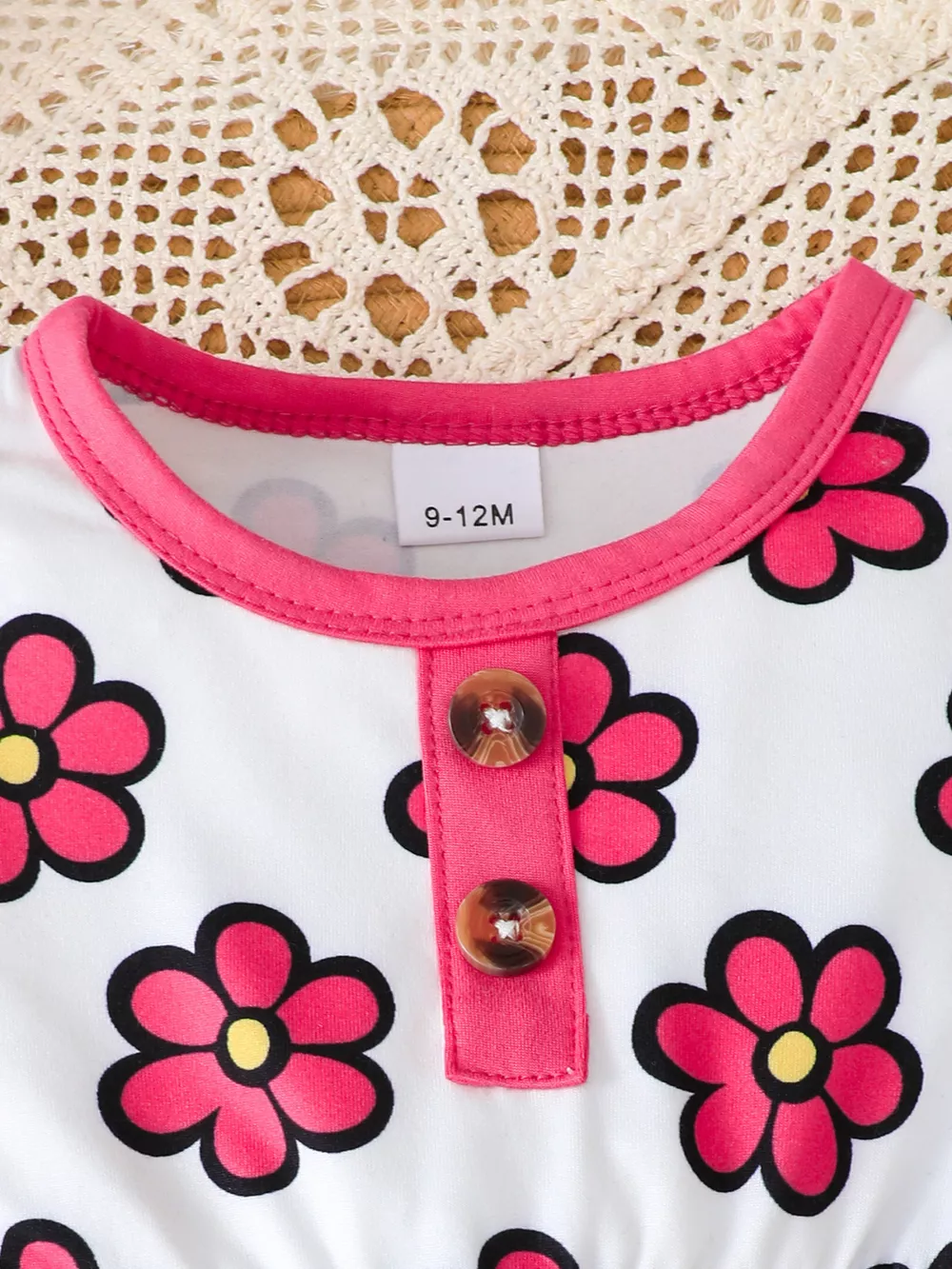 Children's Floral Ruffle Peplum Top and Leggings Set with Headband, image 2