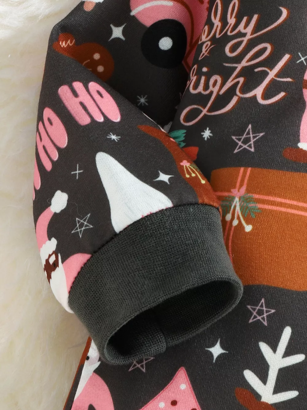 Children's Christmas Print Long Sleeve One-Piece Bodysuit, image 3