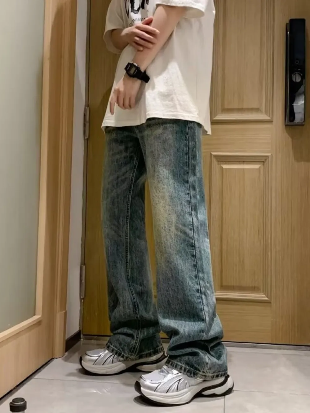 Men's Full Size Wash Loose Fit Jeans Plus Size, image 2