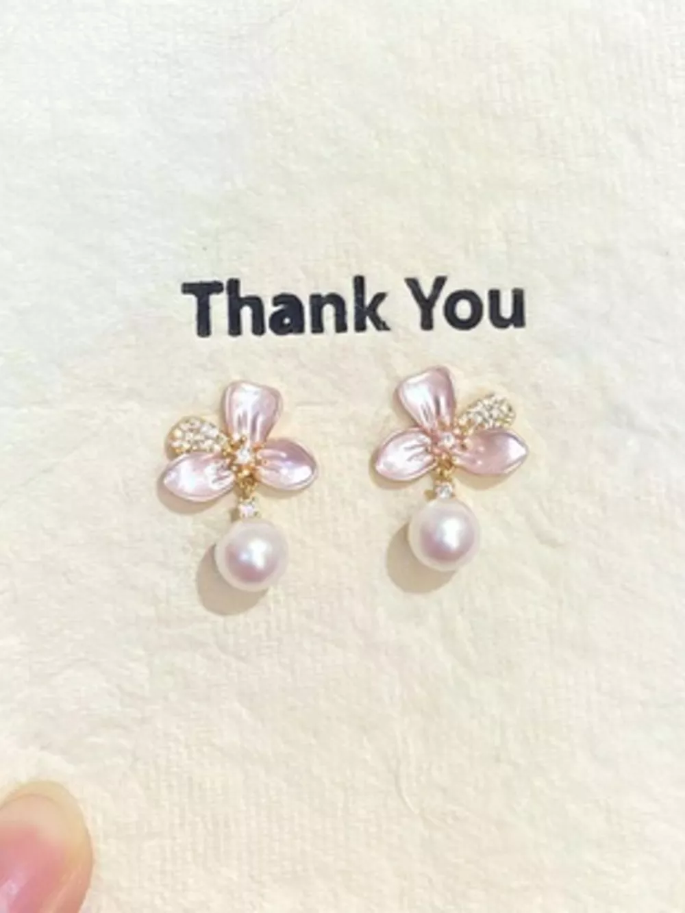 Pearl Flower Drop Earrings, image 2