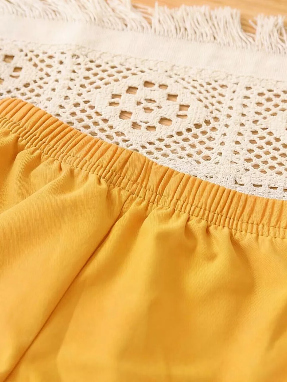 Children's Bee Embroidered Ruffle Trim Top and Shorts Set, image 6