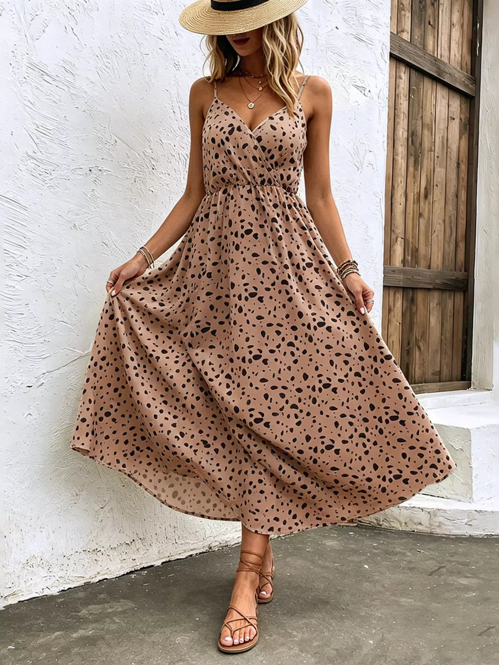 Floral Print Spaghetti Strap Midi Dress, image 9