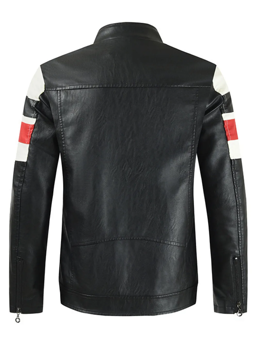 Men's Plus Size Contrast Zip Up Long Sleeve Jacket, image 4