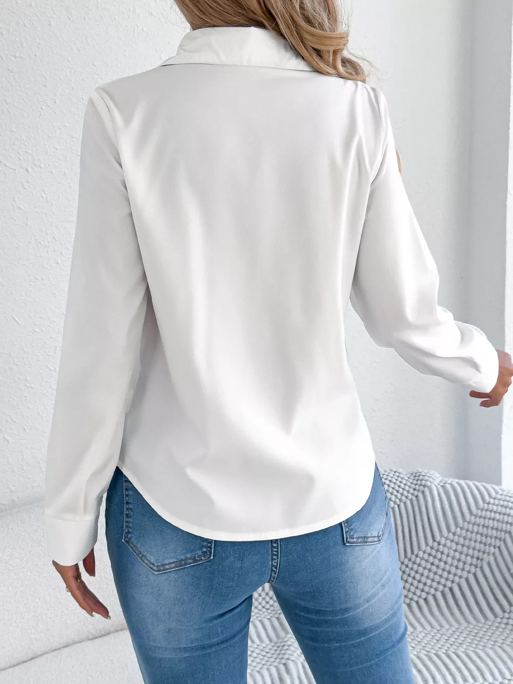 Pleated Front Long Sleeve Shirt, image 11