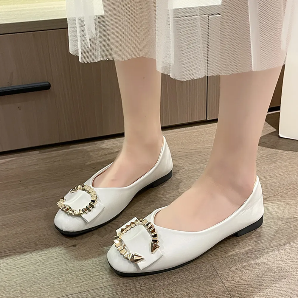Square Toe Flat Slip-Ons, image 2
