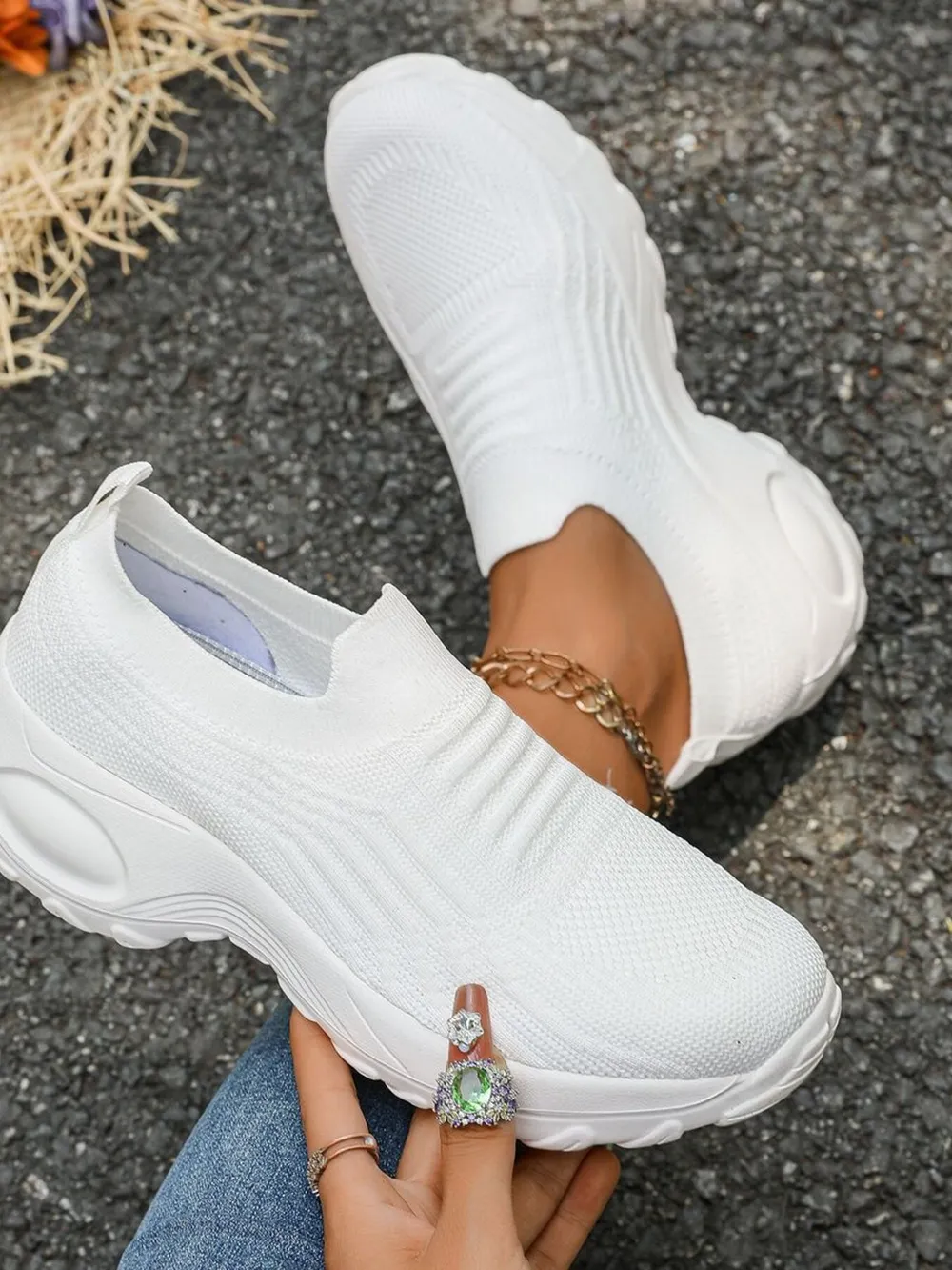 Round Toe Mesh Sneakers, image 6