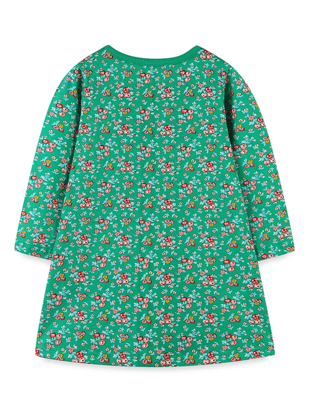 Children's Floral Print Bird Long Sleeve Dress, image 3
