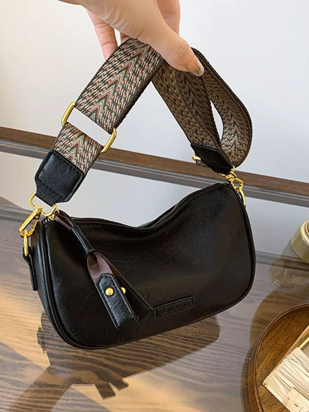 Wide Strap Crossbody Bag