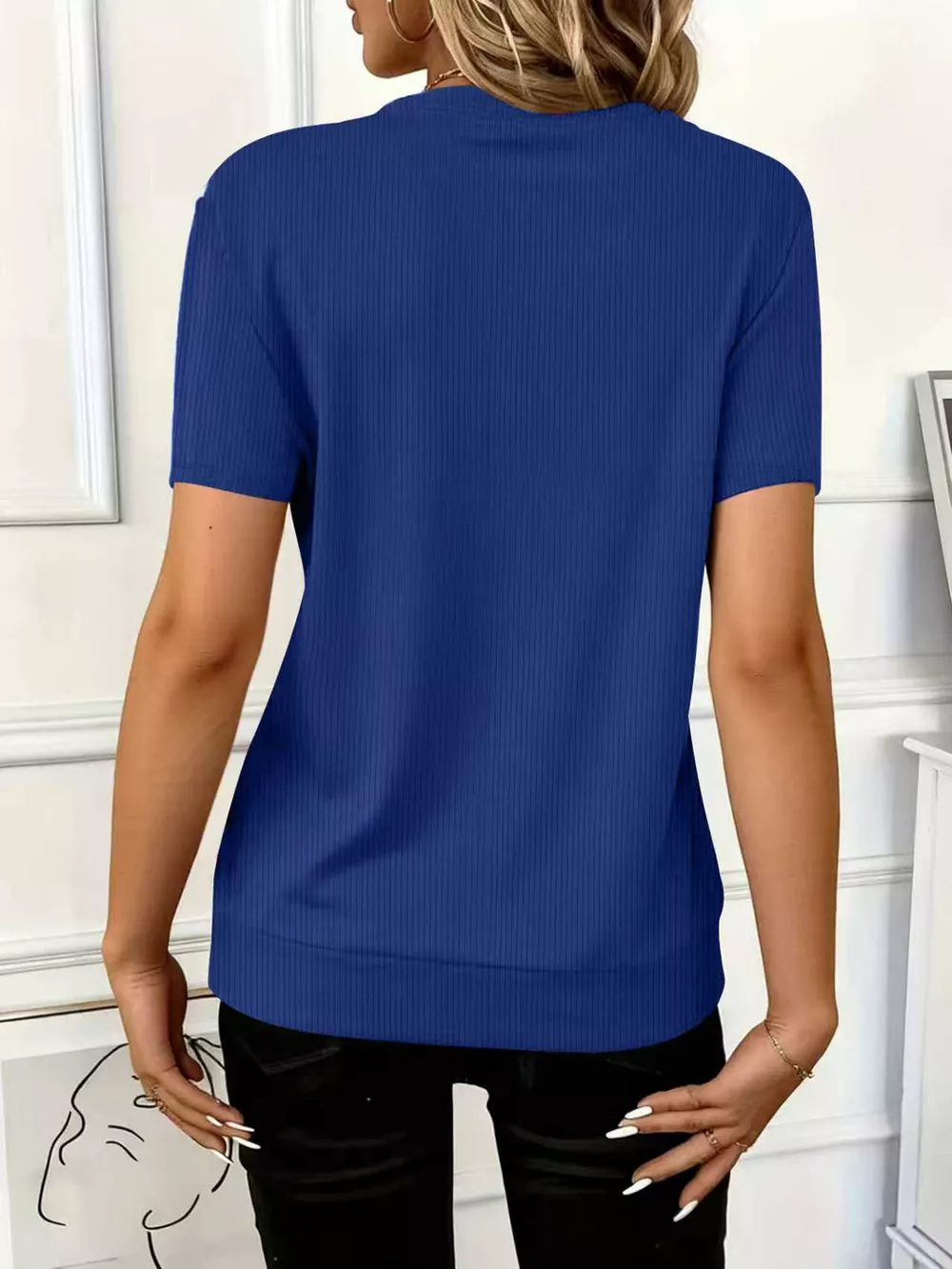 Half Zip Short Sleeve Top, image 6