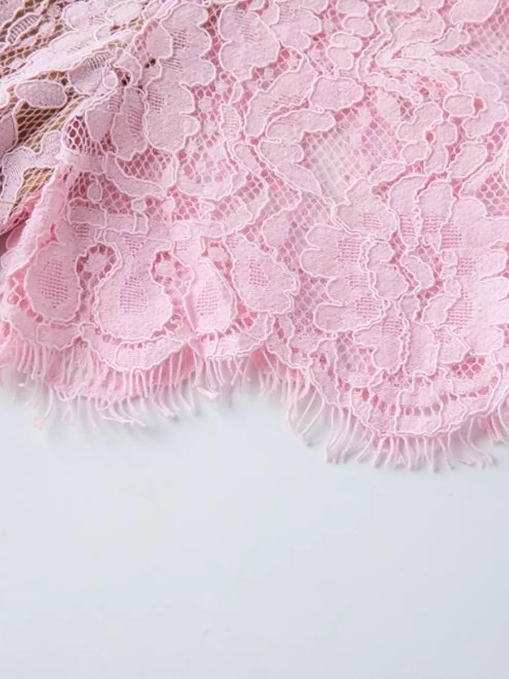 Lace Pearl Neckline Midi Dress, image 9