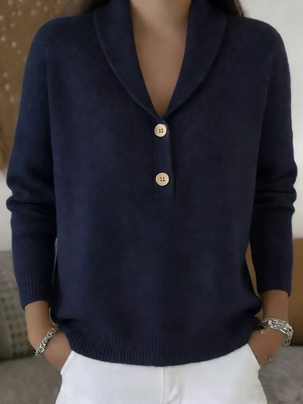 Button Detail Long Sleeve Sweater, image 12