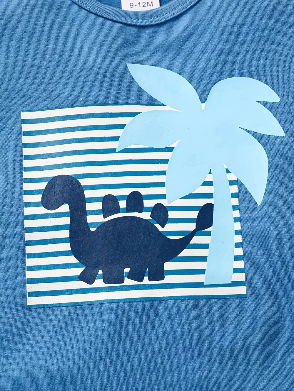 Children's Dinosaur Print Tee & Striped Shorts Set, image 6
