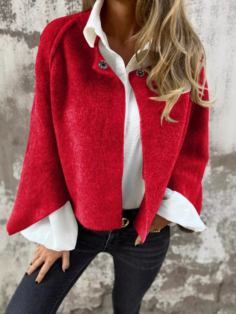 Full Size Solid Color Long Sleeve Outerwear Plus Size, image 14