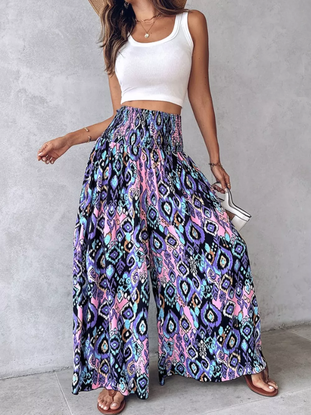 Printed Wide-Leg Pants, image 15
